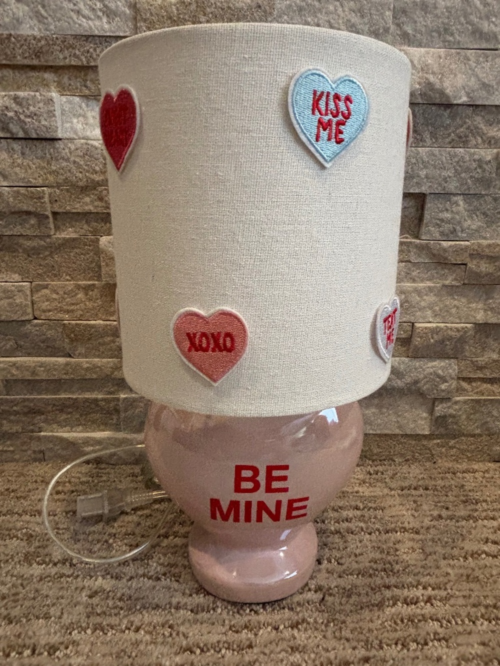 “Be Mine” Conversation Hearts Lamp
